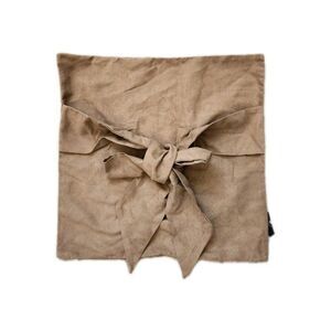 Phantoscope Faux Suede Throw Pillow Cover Brown Envelope Tie Bow Accent 18x18